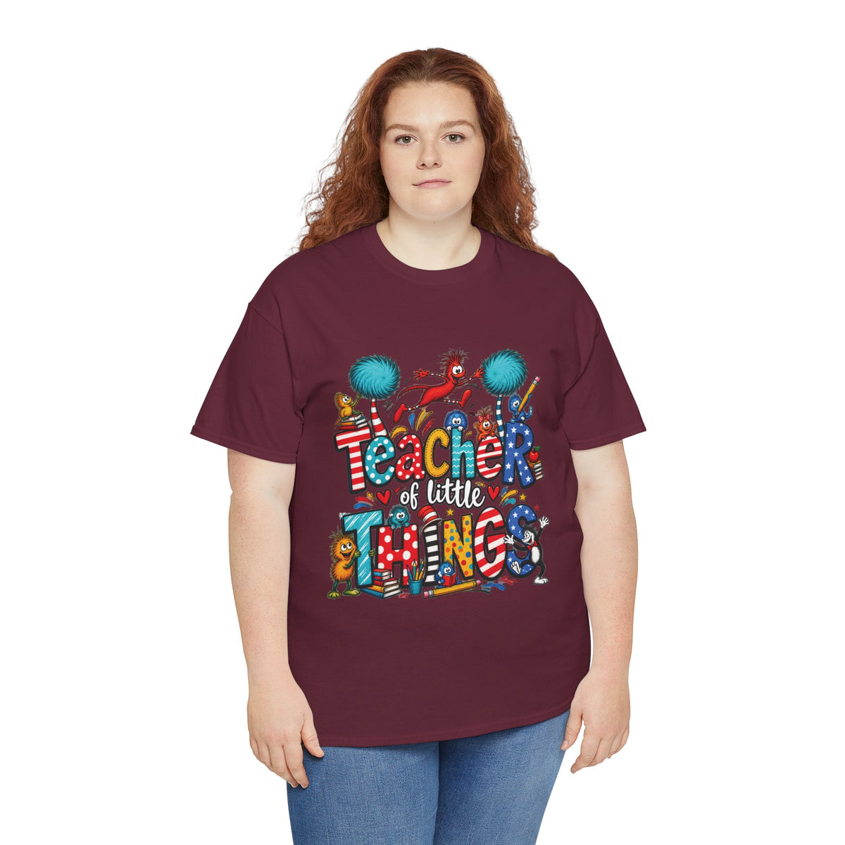 Teacher of Little Things T-Shirt | Colorful Dr. Seuss Style Kids Classroom Tee