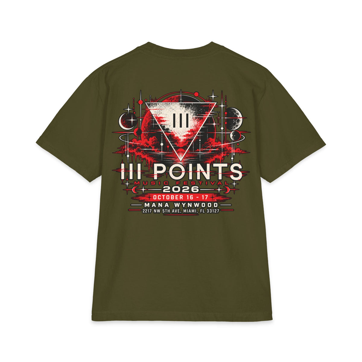 Three Points Rose Graphic T-Shirt | Band Tour Poster Style