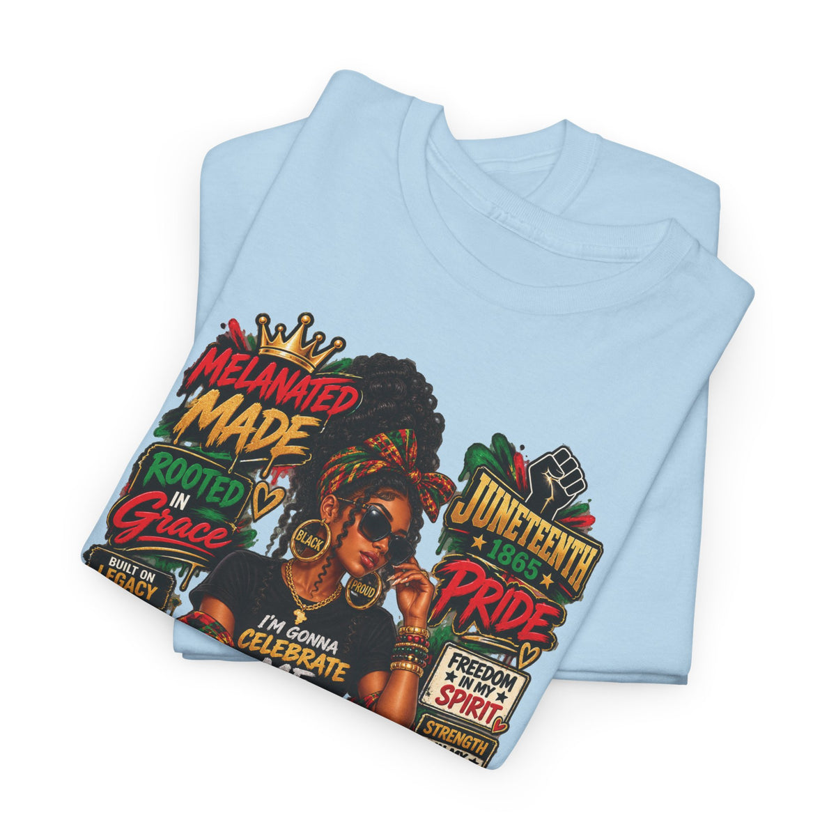 Melanated Made Rooted Grace T-Shirt | Celebrating Me graphic tee
