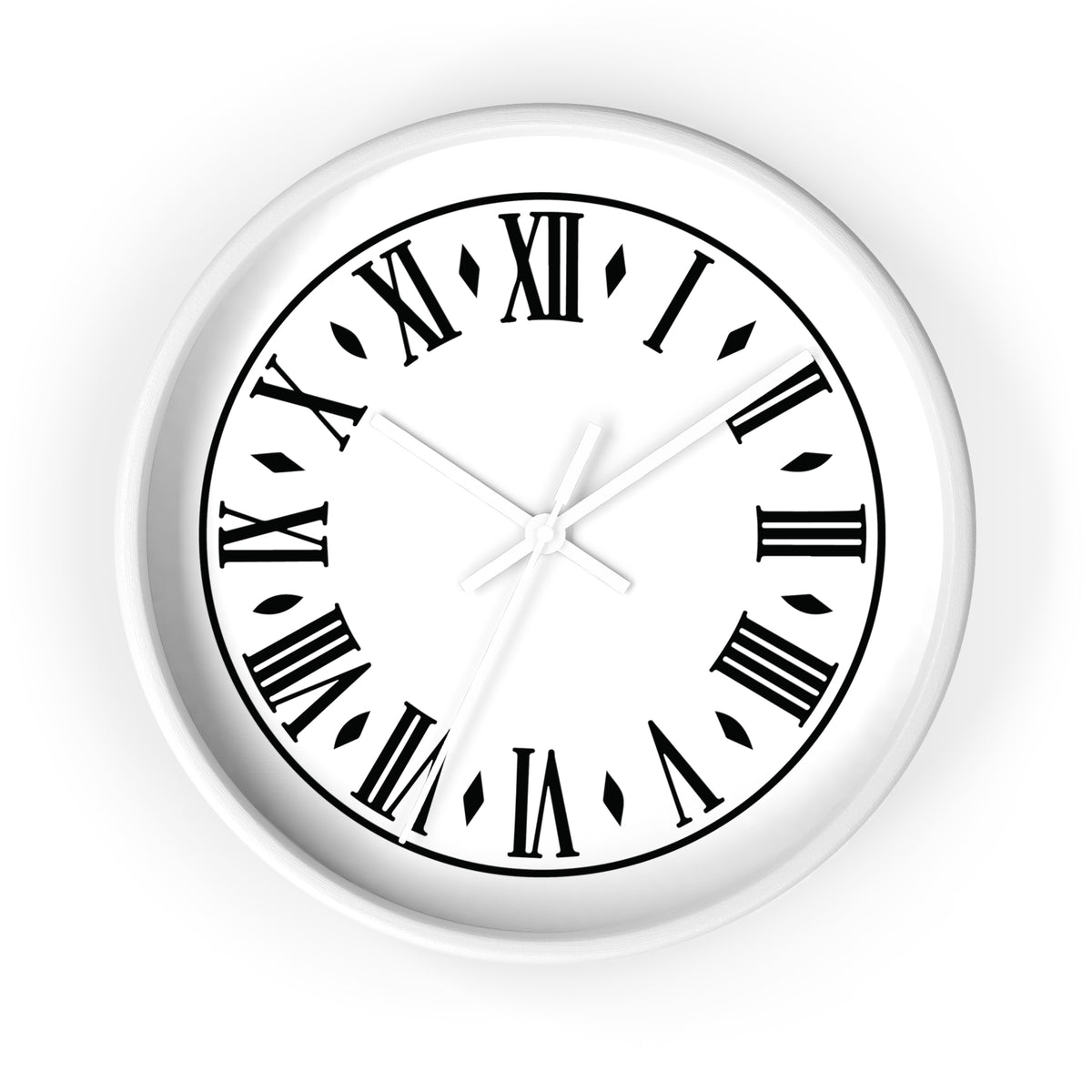 Roman Numeral Vintage Clock Wall Clock | Black Frame, White Face