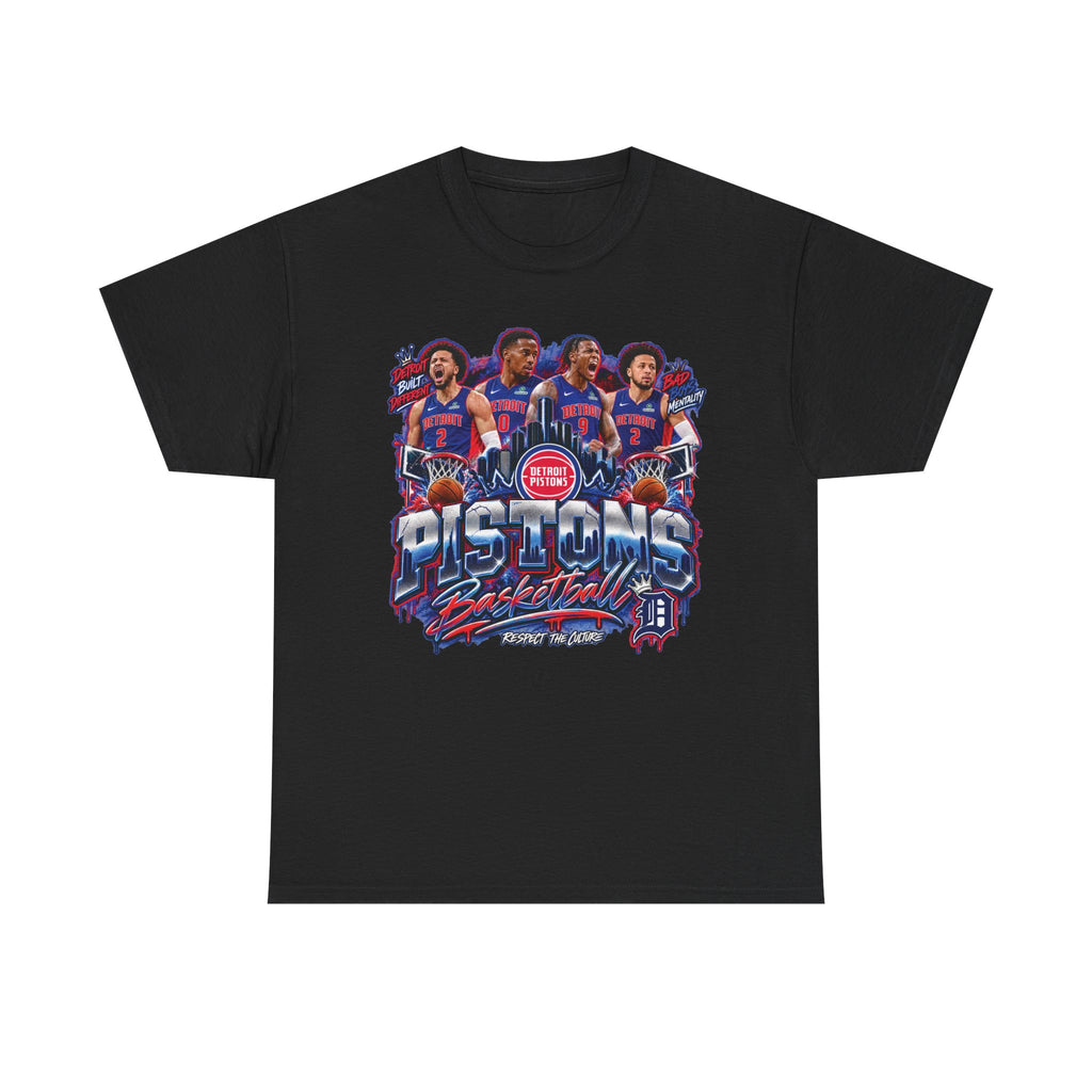 Detroit Pistons Basketball Players Tee | NBA Retro Team Graphic