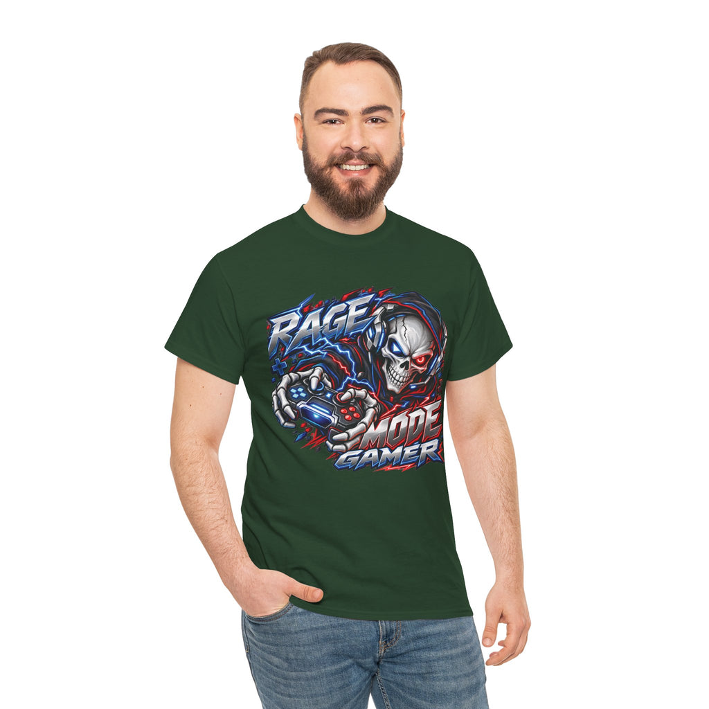 Rage Mode Gamer Skull Graphic T-Shirt