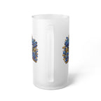 Worlds Best Grandpa Frosted Glass Beer Mug | Blue Graffiti Beer Stein Design