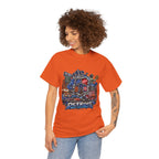 Detroit Skyline Collage T-Shirt | Motor City Landmarks, Vintage Neon Design