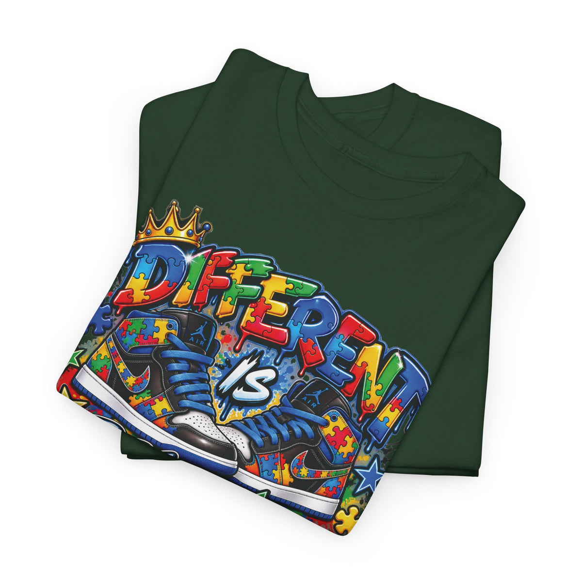 Different Is Beautiful Autism T-Shirt | Colorful Graffiti Typography