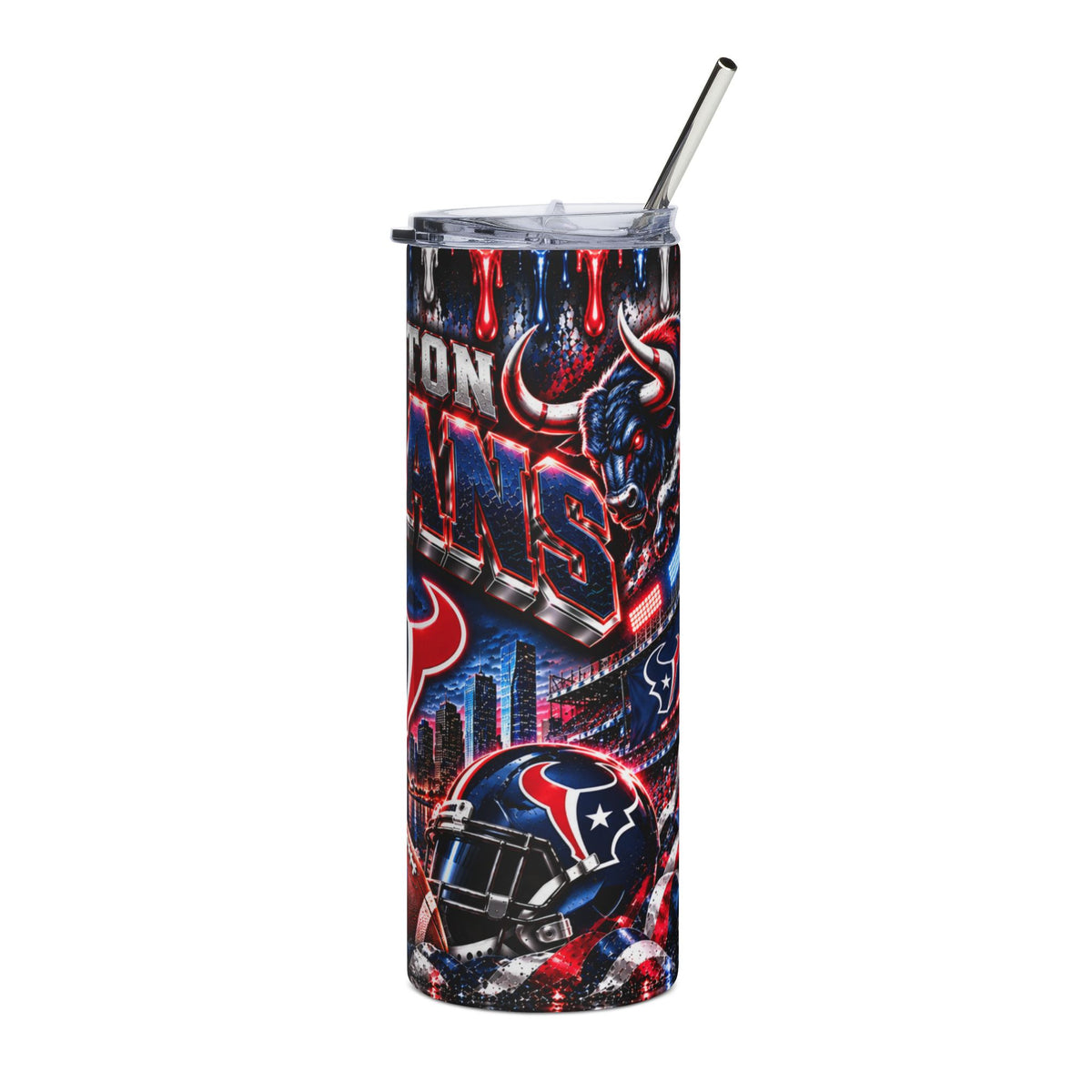 Houston Texans Logo Collage Tumbler | 20oz Stainless Steel