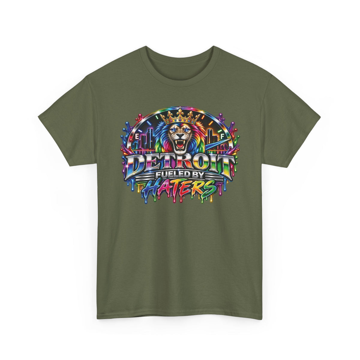 Detroit Lion Graffiti tee | Colorful Drip Lion Detroit Tee