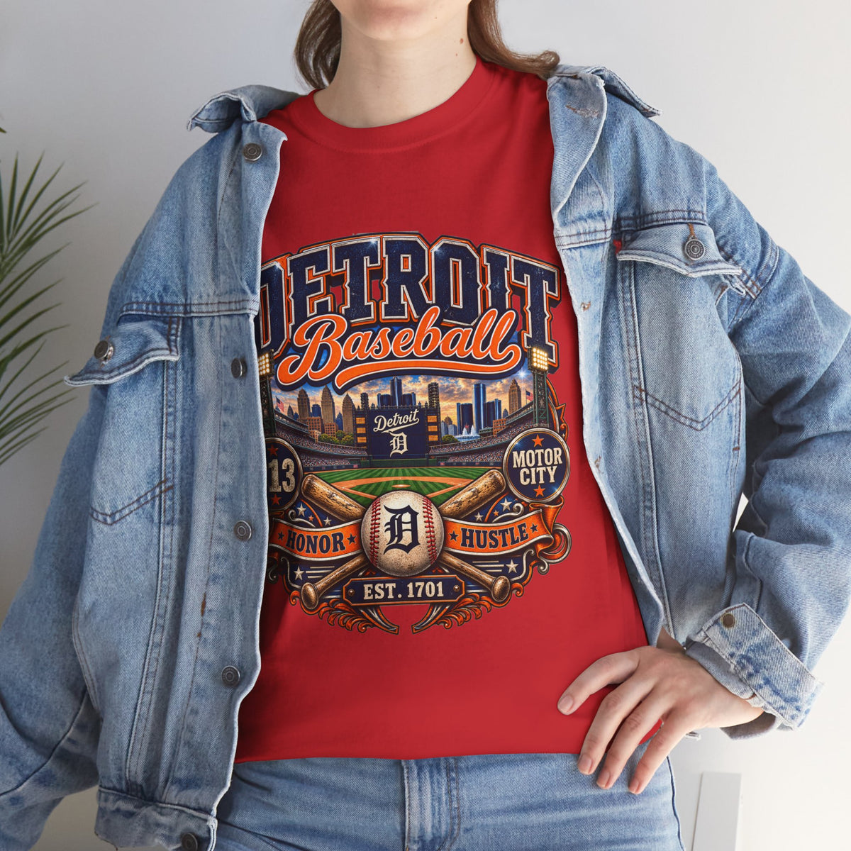 Detroit Baseball Tee | Motor City 313 Vintage Baseball Design