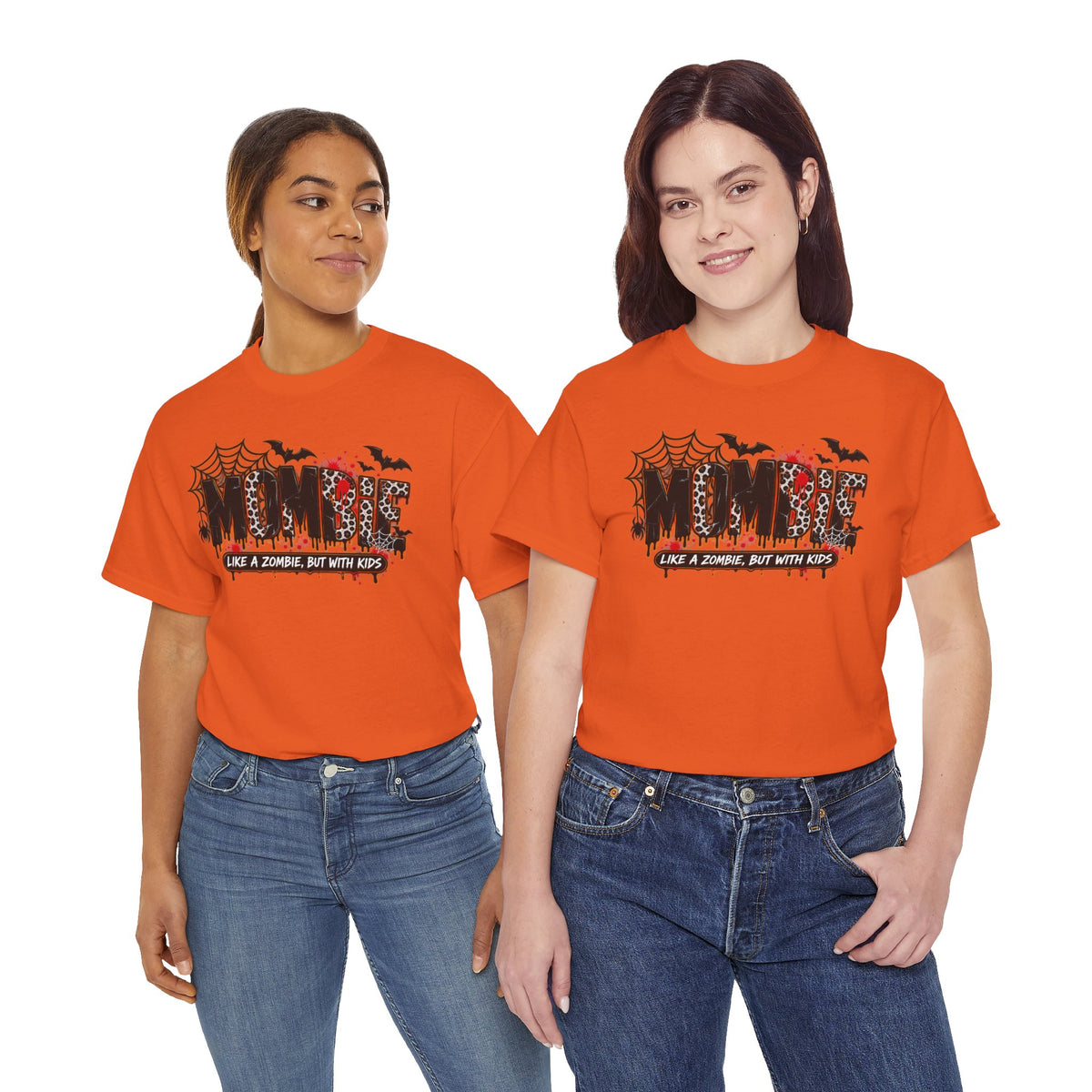 Mombie Mom T-Shirt | Halloween mom tee, spooky bats and cobwebs