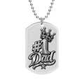 Number one Dad Crown Dog Tag Necklace | Dog Tag with Chain