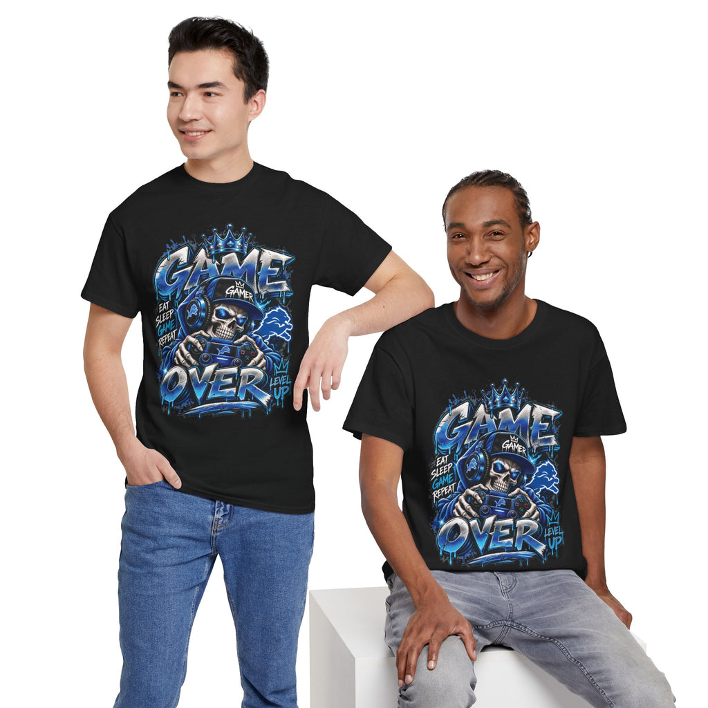 Game Over Skull Gamer Tee | Video Game Controller Graphic Shirt