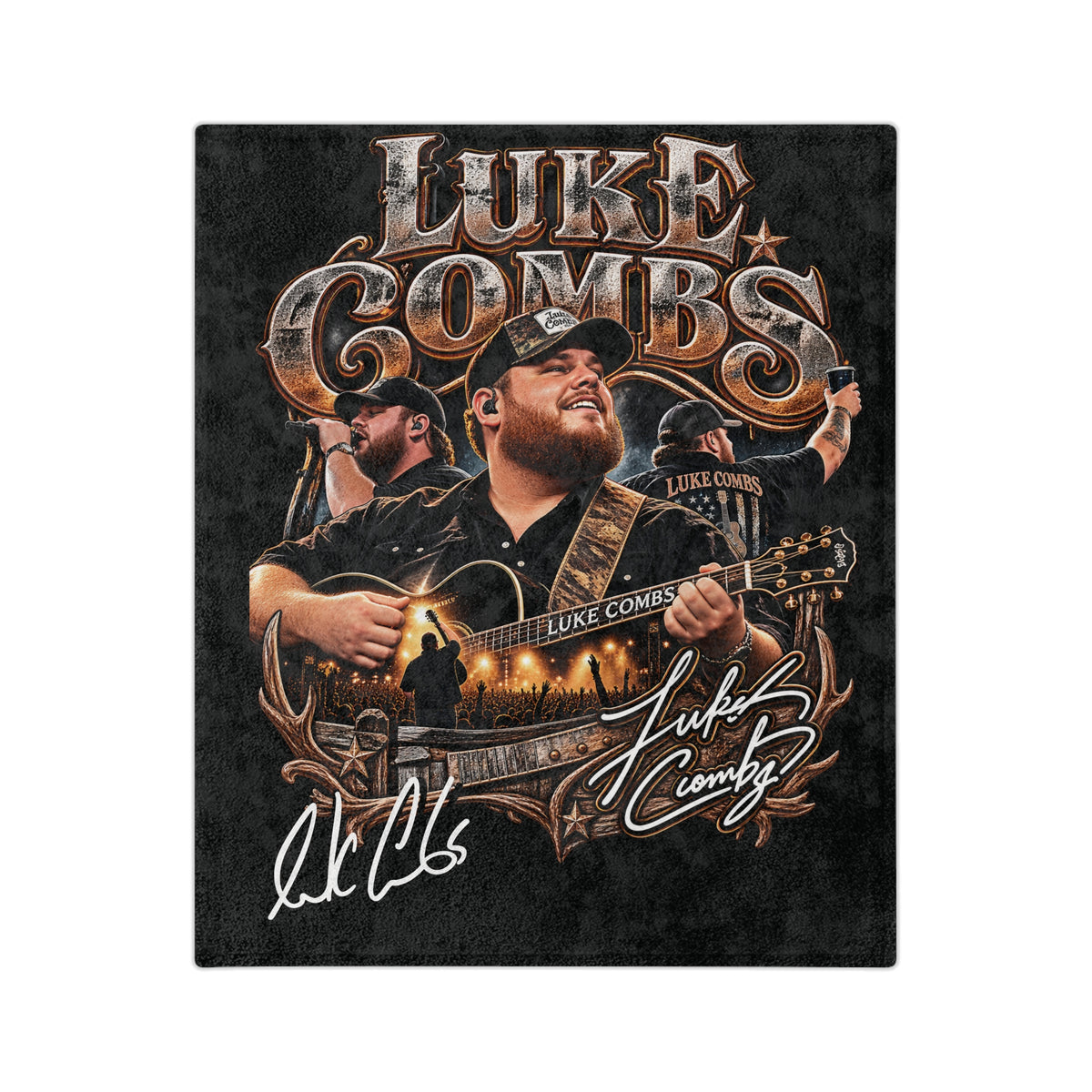 Combs Country Concert Collage Velveteen Blanket | Country Music Throw
