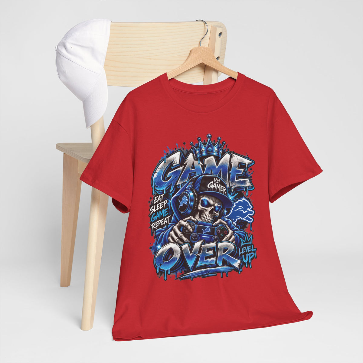 Game Over Skull Gamer Tee | Video Game Controller Graphic Shirt