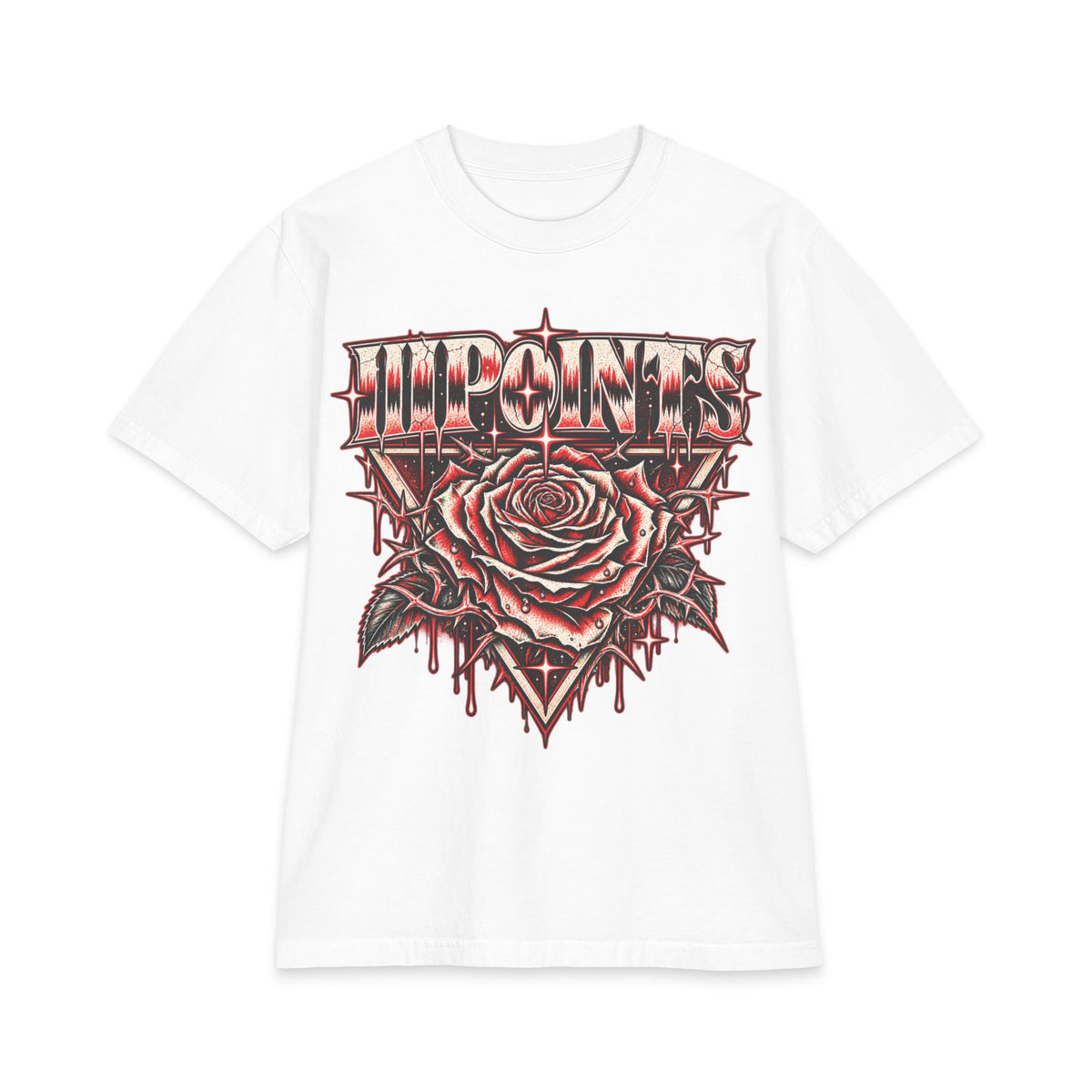 Three Points Rose Graphic T-Shirt | Band Tour Poster Style