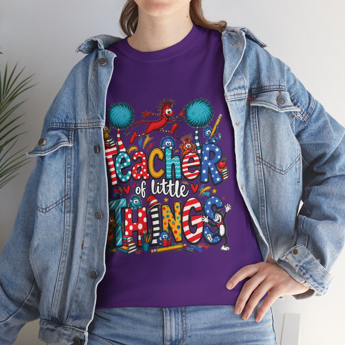 Teacher of Little Things T-Shirt | Colorful Dr. Seuss Style Kids Classroom Tee