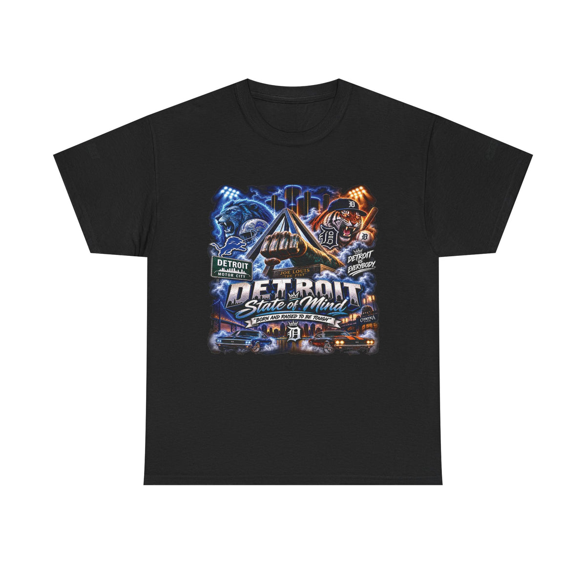 Detroit Skyline Collage Tee | Motor City Vintage Graphic T-Shirt