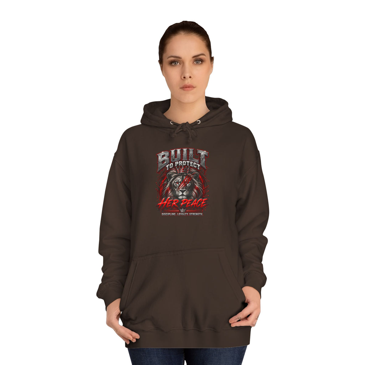 Built to Protect her Peace Couples College Hoodie