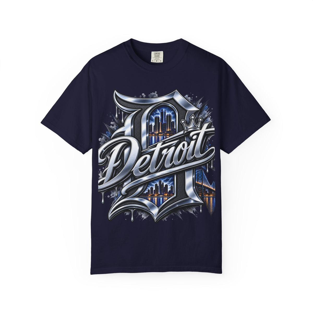 Detroit Script Skyline T-shirt | Cityscape Lettering Tee