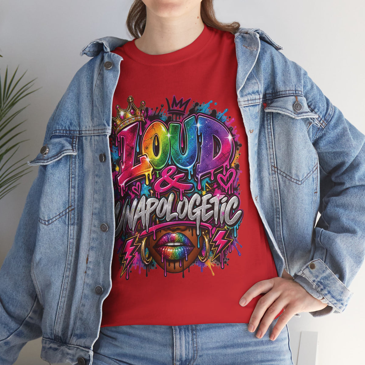 Loud & Unapologetic T-Shirt | Colorful Graffiti Typography, Bold Street Art Tee