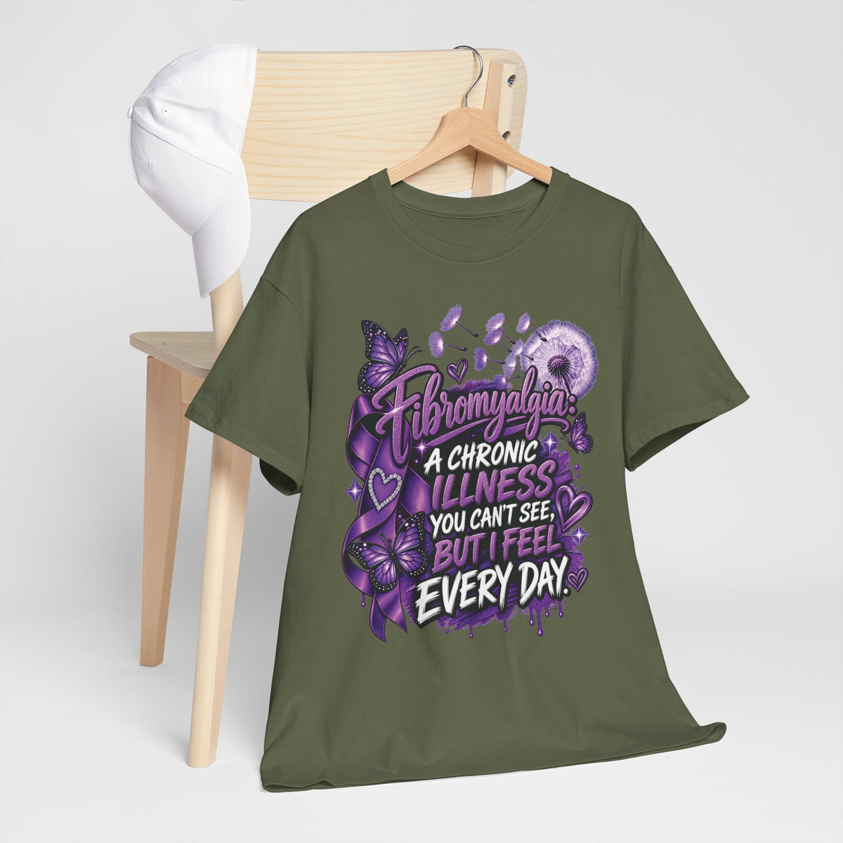 Fibromyalgia Awareness ribbon shirt | T-Shirt, Chronic Illness Support, Purple Awareness