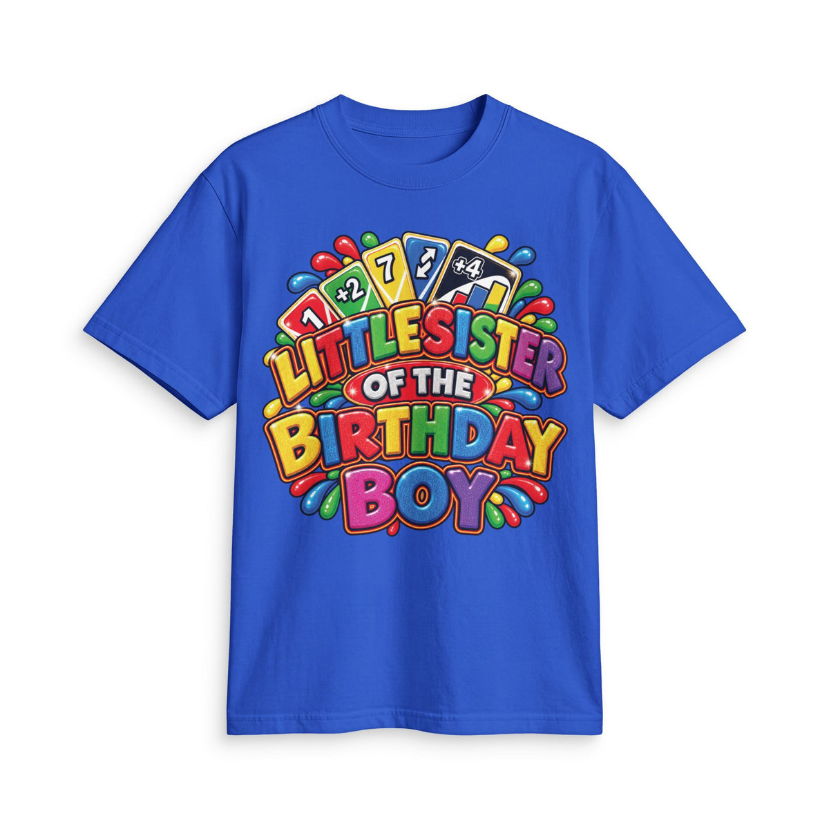 Little Sister of the Birthday Boy T Shirt | Colorful Birthday Siblings Design