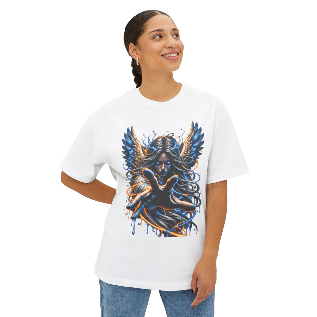 Dark Angel Illustration Tee | Winged Woman Graphic Shirt