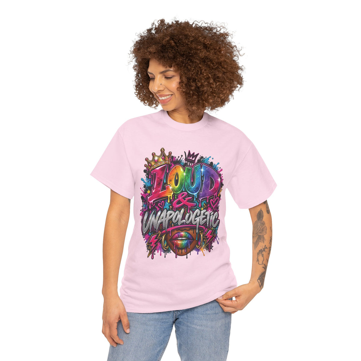 Loud & Unapologetic T-Shirt | Colorful Graffiti Typography, Bold Street Art Tee
