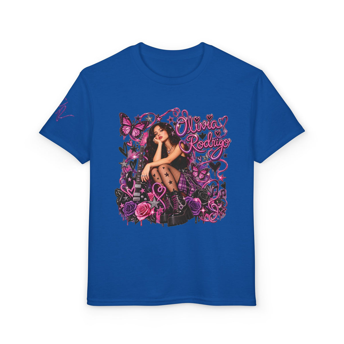 Olivia Rodrigo Tour Date List T-Shirt | Pop Star Tribute, Floral Butterfly Design