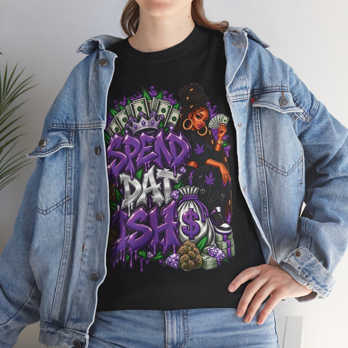 Spend Dat sh*t Tee | Graffiti Money Design, Purple Streetwear