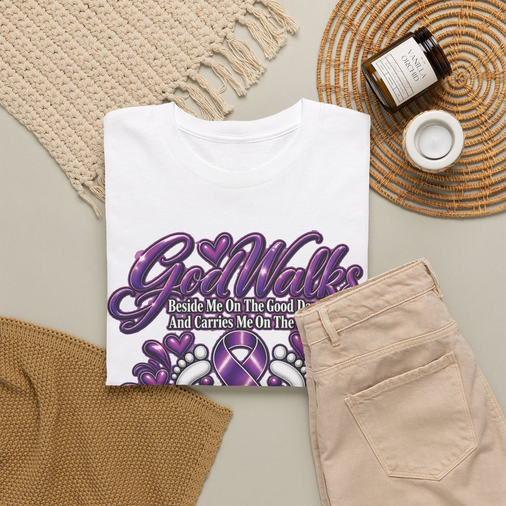 Never Walk Alone Lupus Ribbon Tee | Purple Awareness Ribbon, Support Shirt