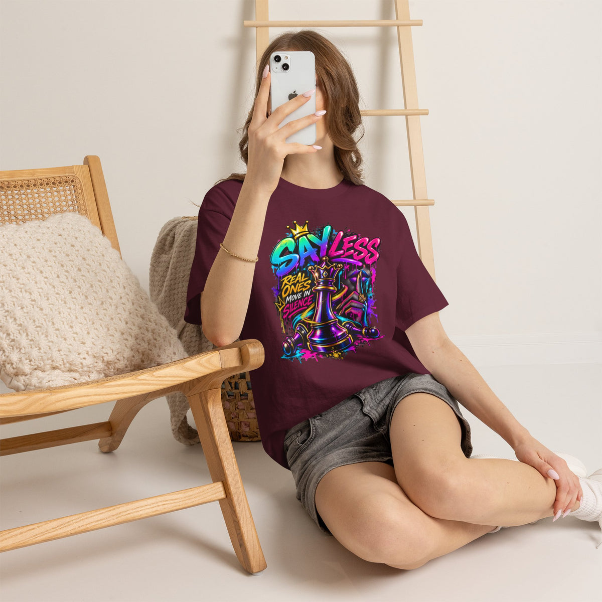 Say Less Chess King Tee | Graffiti Chess Piece Streetwear