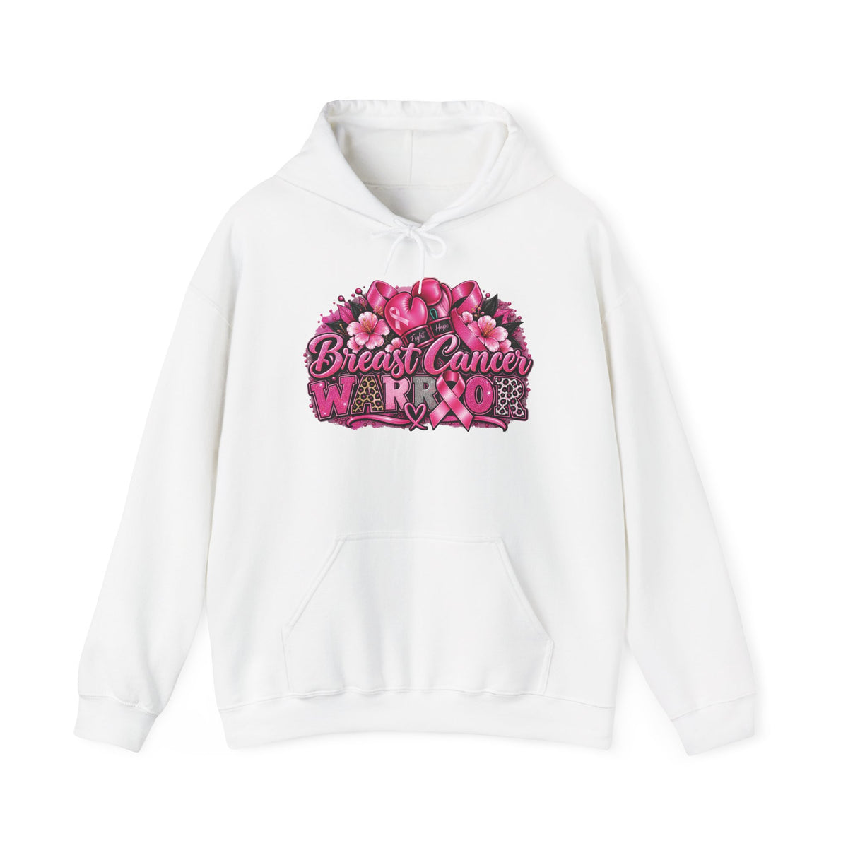 Breast Cancer Awareness Ribbon Floral Hoodie | Pink Support Design