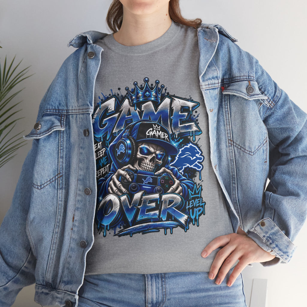 Game Over Skull Gamer Tee | Video Game Controller Graphic Shirt