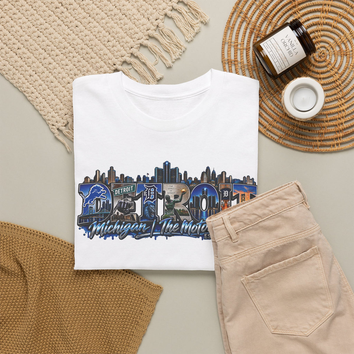 Detroit skyline collage T-Shirt | Detroit Michigan Motor City Tee