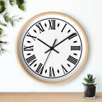 Roman Numeral Clock Wall Clock | Black Frame, Classic Vintage Face