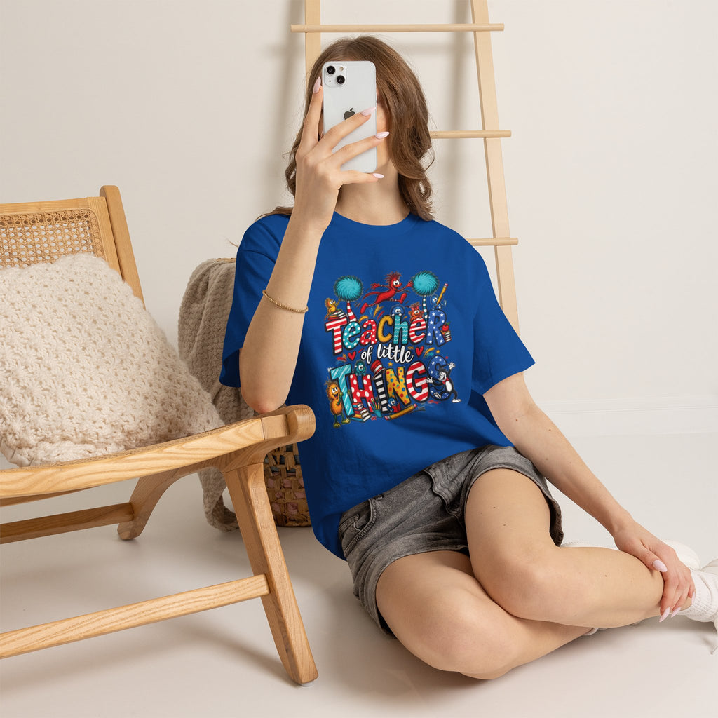 Teacher of Little Things T-Shirt | Colorful Dr. Seuss Style Kids Classroom Tee
