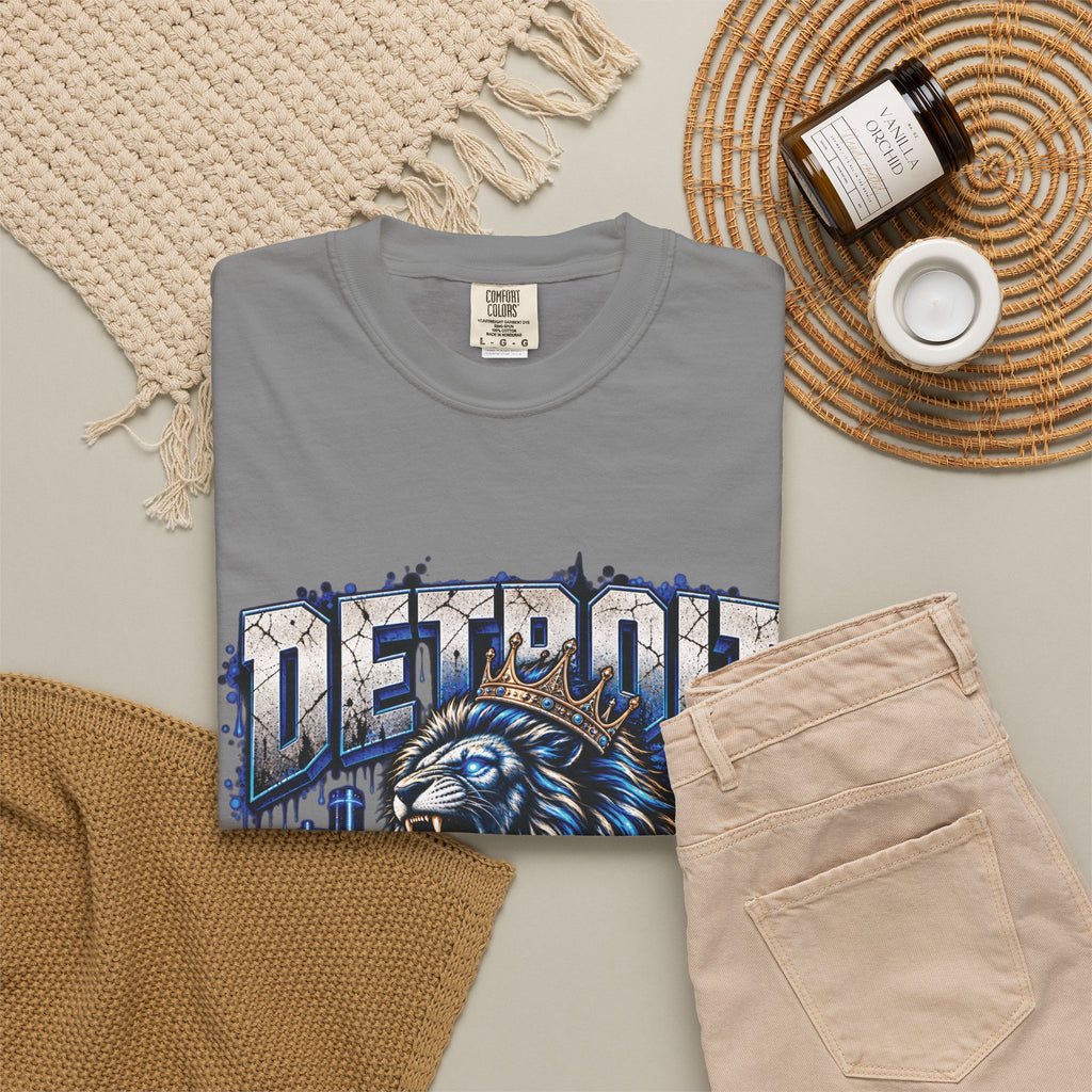 Detroit Grit Lion Don't Quit T-shirt | City Skyline Graphic