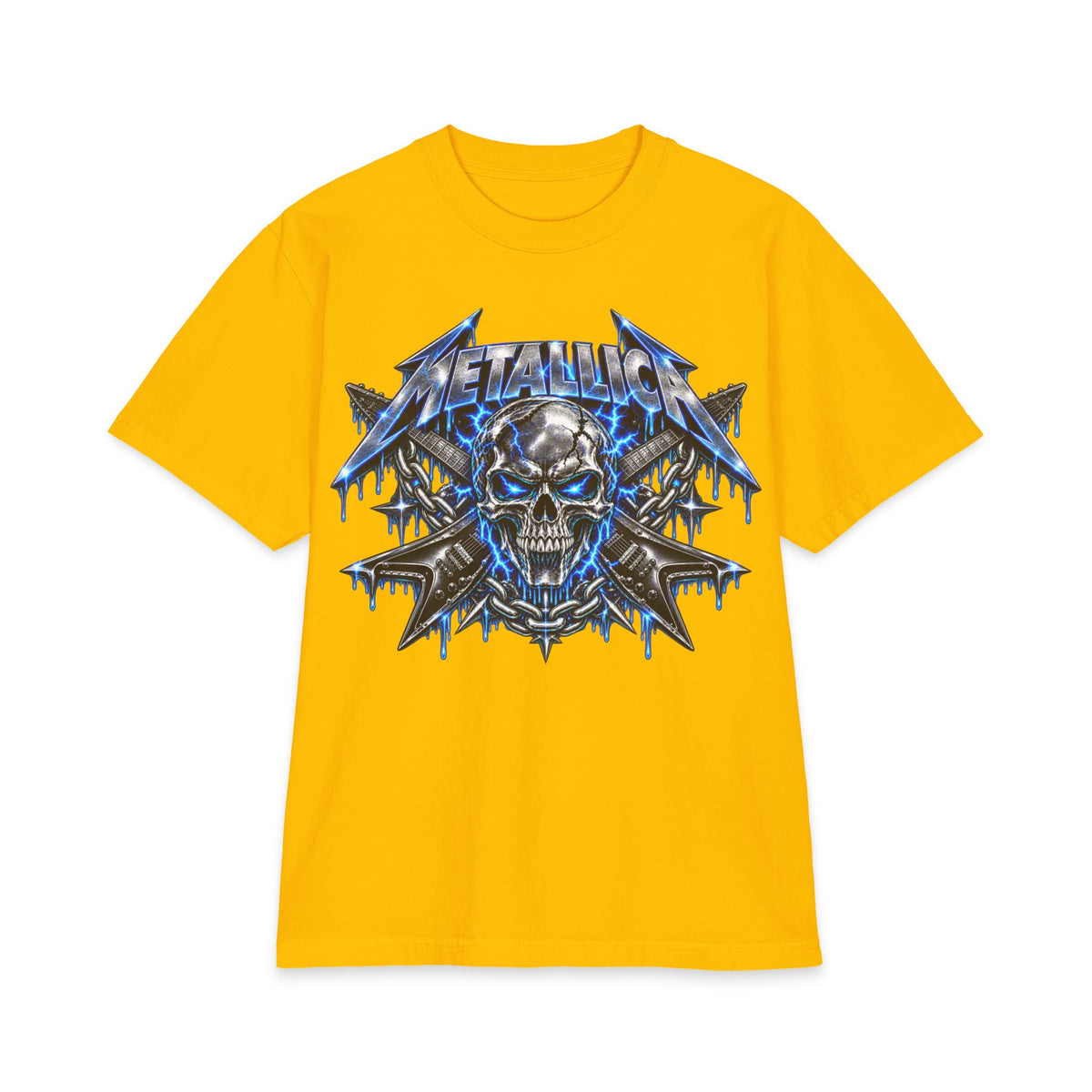 Metallica Skull Lightning T-Shirt | Band Logo Graphic Tee
