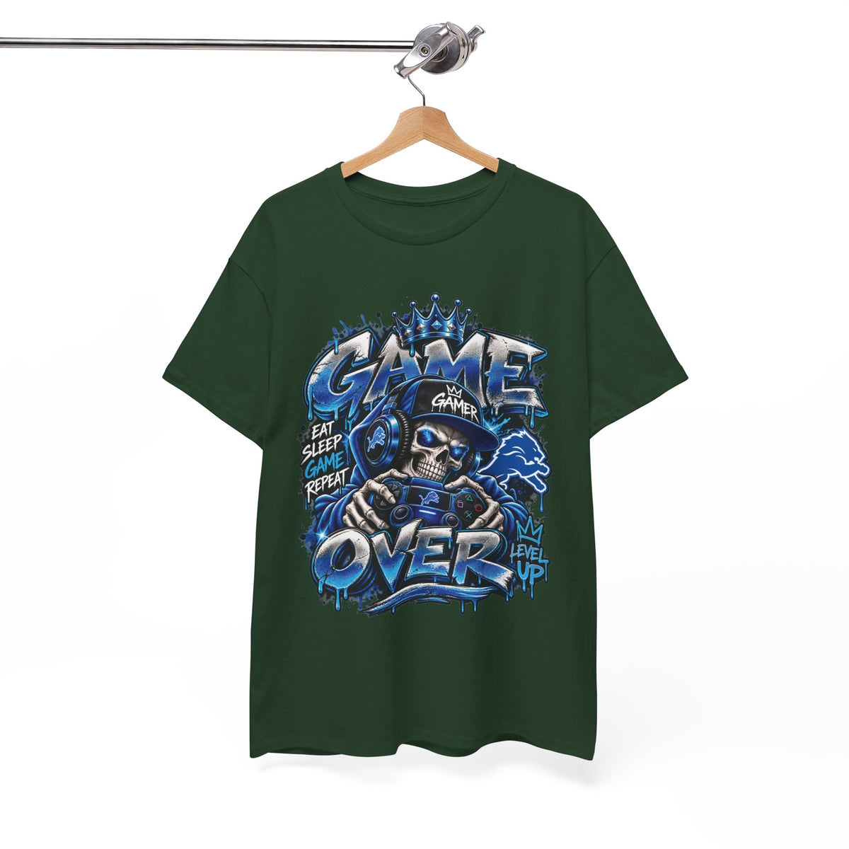 Game Over Skull Gamer Tee | Video Game Controller Graphic Shirt
