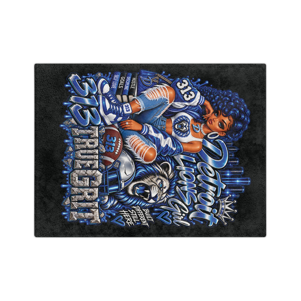 Detroit Lions Girl velveteen blanket | 313 True Grit football design