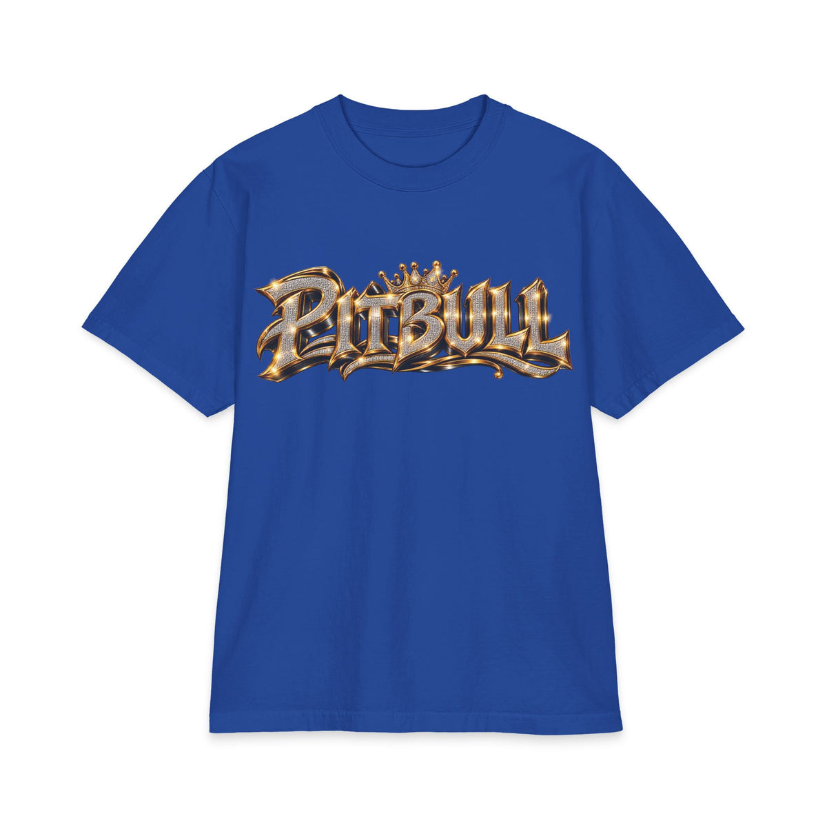 Pitbull Graphic T-Shirt | Hip Hop Logo, Portrait, Gold Chrome Lettering