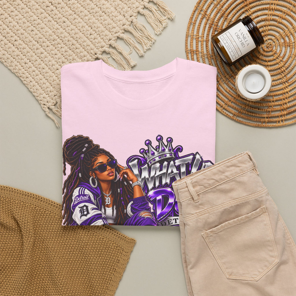 Detroit Queen what up doe Graphic Tee | Urban Streetwear, Purple Drip Art