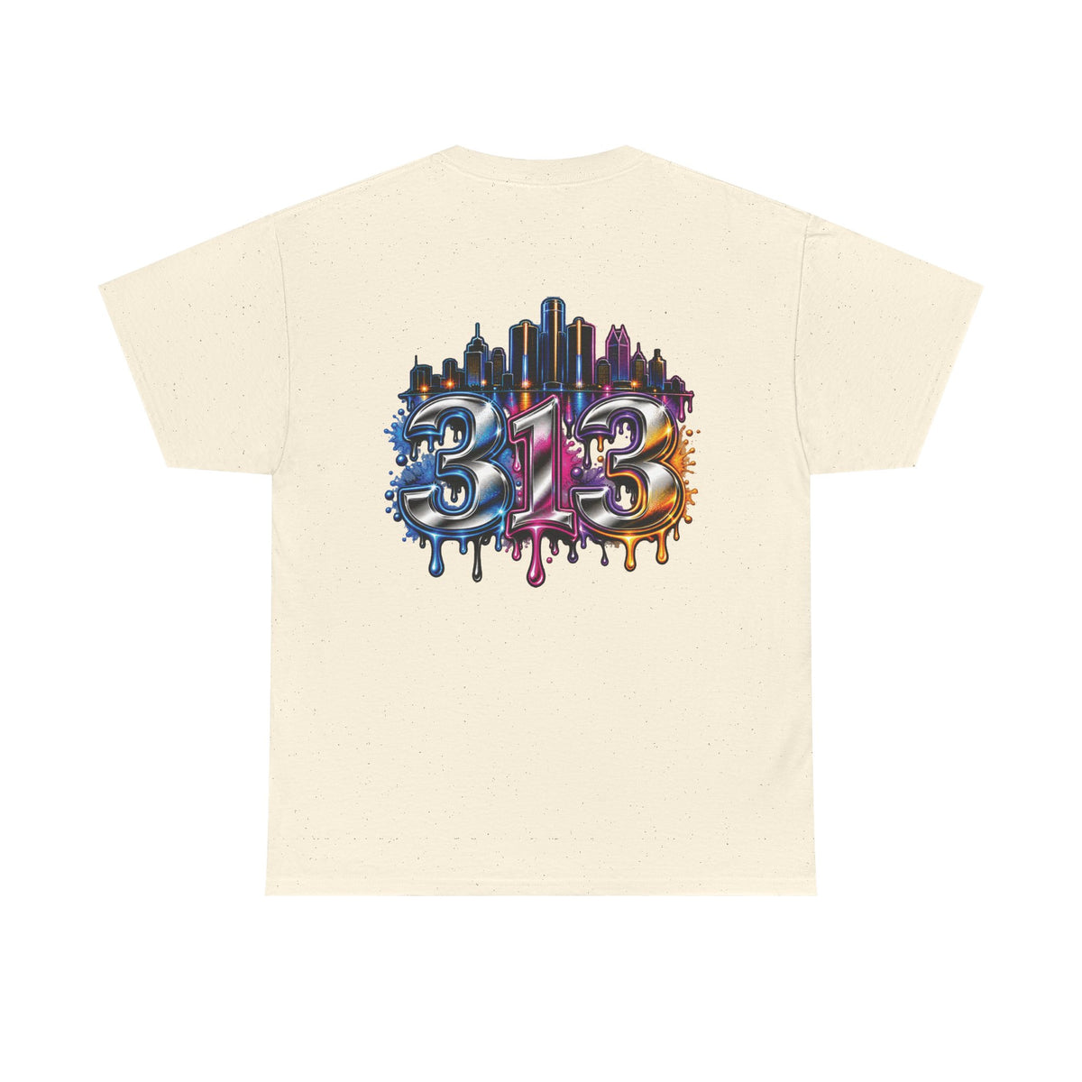 Detroit Script Tee | 313 Drip Skyline T-Shirt
