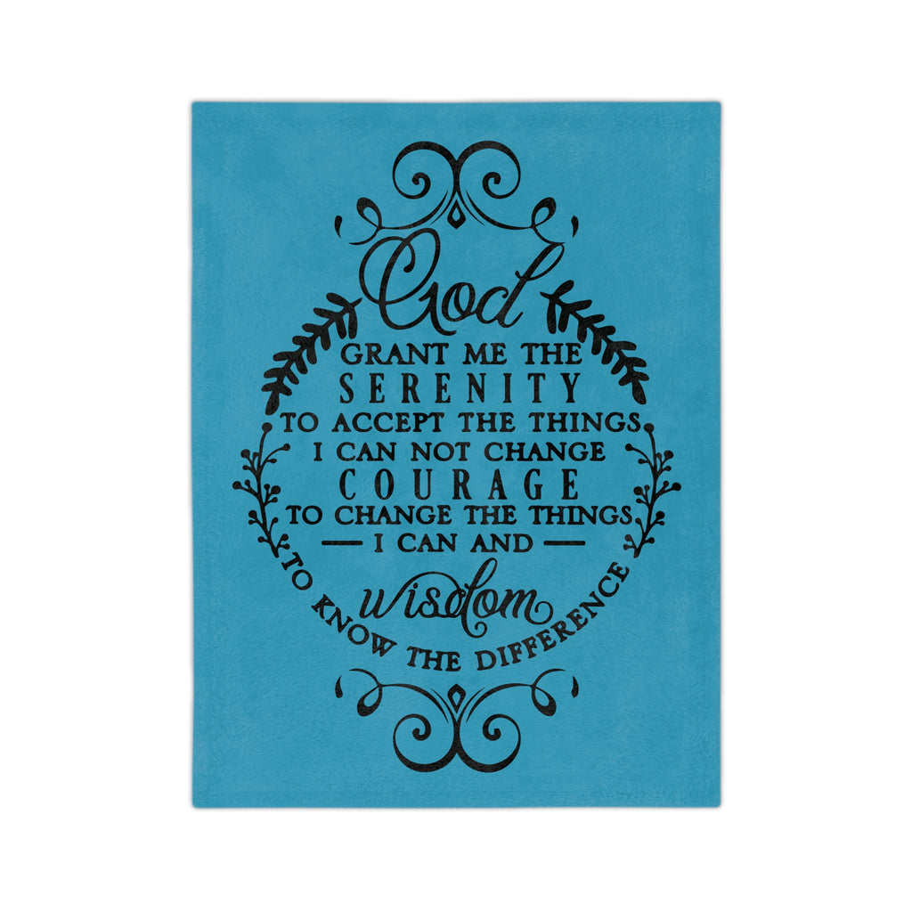 Serenity Prayer Script Blanket | Velveteen Microfiber Throw