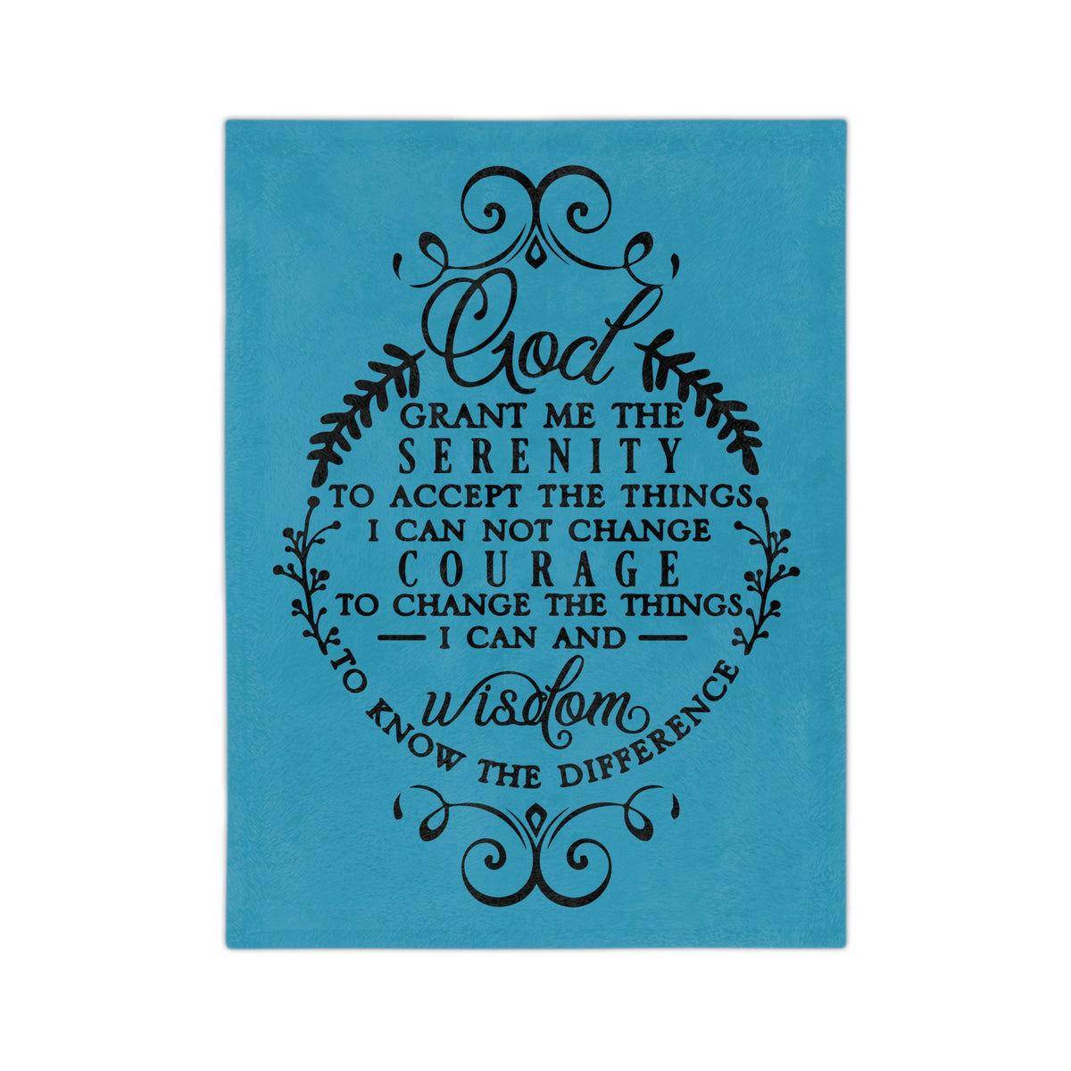 Serenity Prayer Script Blanket | Velveteen Microfiber Throw