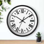 Roman Numeral Vintage Clock Wall Clock | Black Frame, White Face