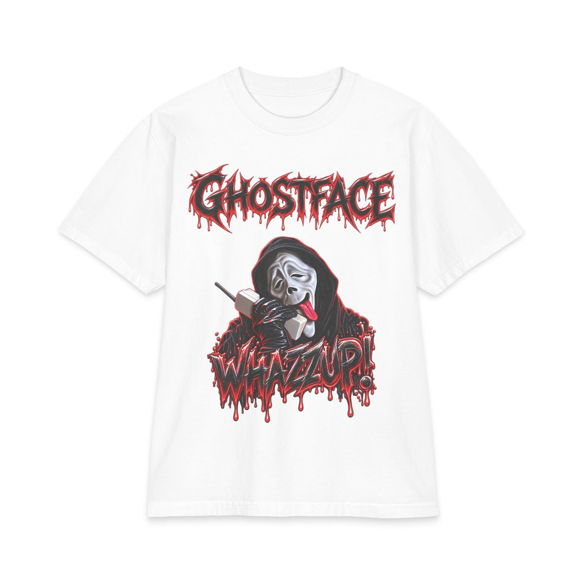 Ghostface Whatzup T-Shirt | Horror Mask Graphic Tee
