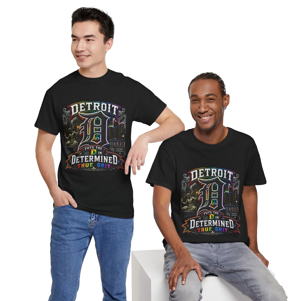 Detroit D Skyline Determined True Grit T-Shirt | City Pride Tee