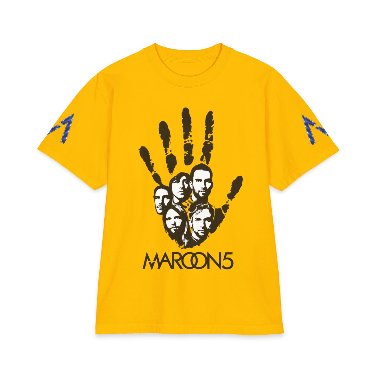 Handprint Maroon 5 Band Portrait T-Shirt | Rock Band Logo Tee