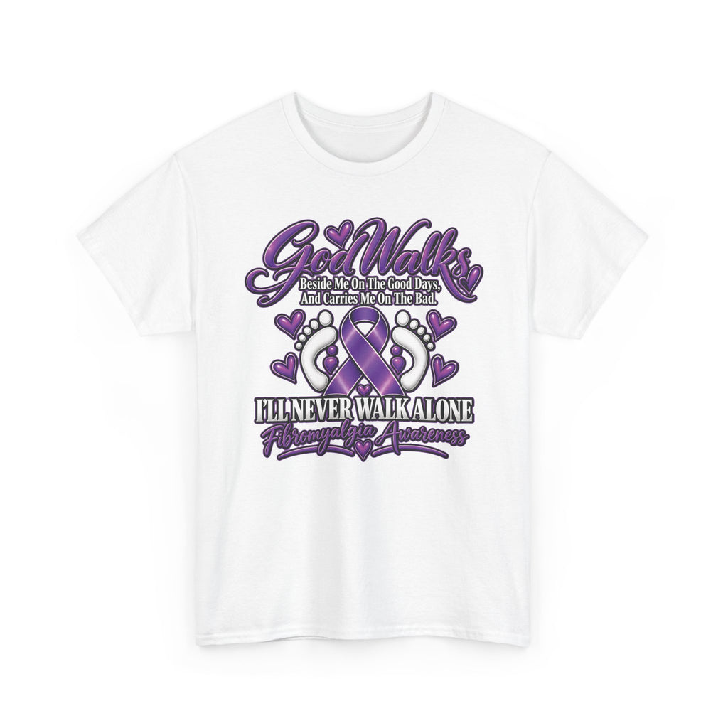 Purple Awareness Ribbon I'll Never Walk Alone T-Shirt | Support Survivor Tee